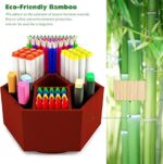 Colored Pen Pencil Holder Organizer for Desk with 7 Compartments, Red
