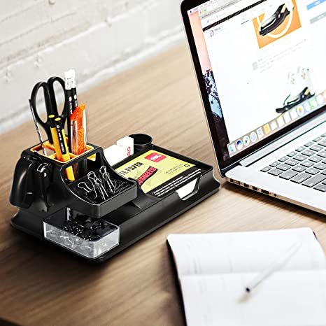 Deli 15 Pcs Office Supplies Kit with Desk Organizer