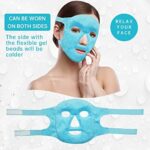 Cold Face Eye Mask Ice Pack Reduce Face Puff,Dark Circles,Gel Beads Hot Heat Cold Compress Pack,Face SPA for Woman Sleeping, Pressure, Headaches, Skin Care[Blue]