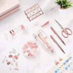 Famassi Rose Gold Desk Accessories，Office Supplies Set