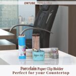 ONTUBE Porcelain Paper Clip Holders,Ceramic Paper Clip Organizer (Turquoise)