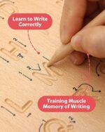 Coogam Wooden Letters Practicing Board, Double-Sided Alphabet Tracing Tool