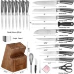 Kitchen Knife Set with Block - 24 pcs Home Essentials High Carbon German Stainless Steel Knives Set