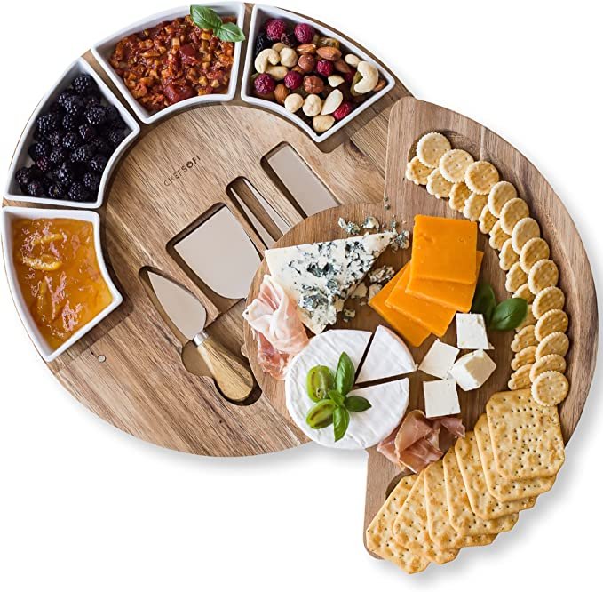 Cheese Board Set - Charcuterie Board Set and Cheese Serving Platter.