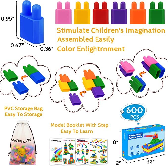 Kids 600pcs Set Building Blocks Construction Toy