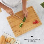JoyJolt Bamboo Cutting Board Set, Wooden Cutting Boards for Kitchen.