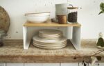 Yamazaki Home Wood-Top Stackable Kitchen Rack