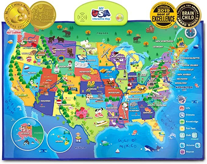 BEST LEARNING i-Poster My USA Interactive Map