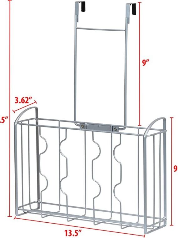 SimpleHouseware Over the Cabinet Door Organizer Holder, Silver