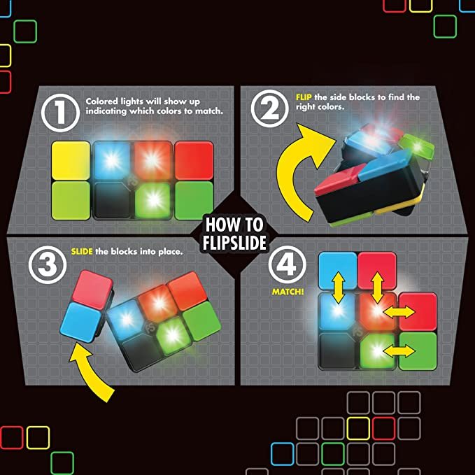 Flipslide Game, Electronic Handheld Game |4 Game Modes - Multiplayer Fu
