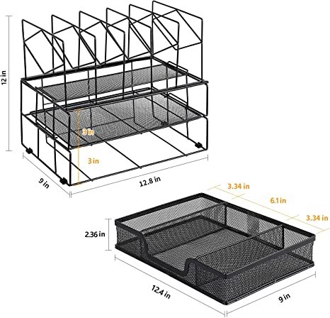 Gianotter Desk Organizers and Accessories, Office Supplies Desk Organizer  (Black)
