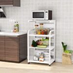 Tribesigns 4-Shelf Mobile Printer Stand with Storage Shelves (White)