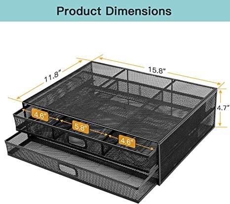 Monitor Stand, Monitor Stand with Drawer, Desktop Computer Stand for PC, Laptop, Printer - HUANUO