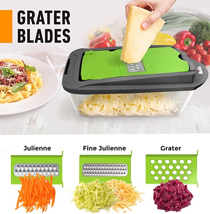 Mueller Pro-Series 10-in-1, 8 Blade Vegetable Slicer with Container