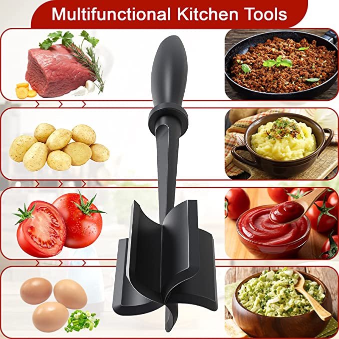 Meat Chopper, Hamburger Chopper, Premium Heat Resistant Masher and Smasher for Hamburger Meat