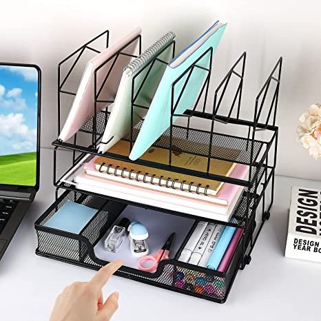 Gianotter Desk Organizers and Accessories, Office Supplies Desk Organizer  (Black)