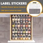 SpaceAid Spice Drawer Organizer with 28 Spice Jars, 386 Spice Labels and Chalk Marker, 4 Tier Seasoning Rack Tray Insert for Kitchen Drawers, 12.8" Wide x 17.5" Deep