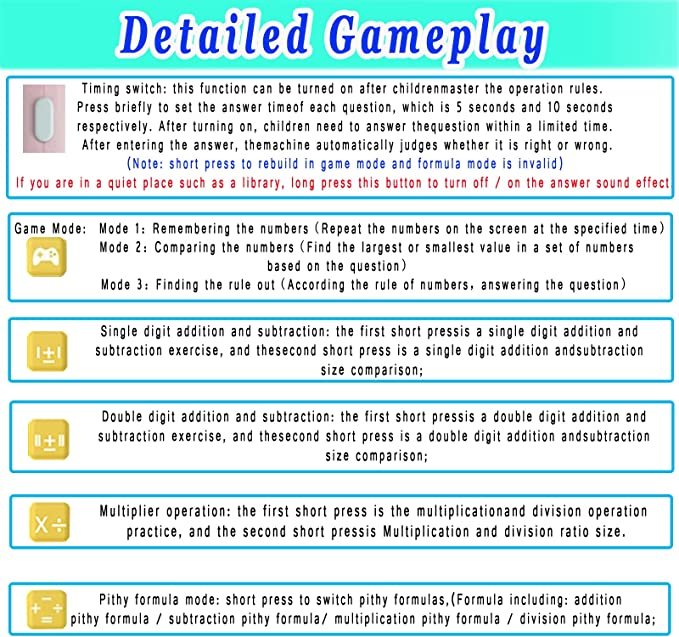 HONGID Electronic Math Games for Kids Ages 5+
