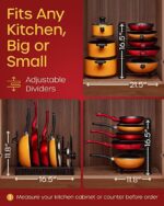 Pots and Pans Organizer for Cabinet - MUDEELA Pan Organizer Rack for Cabinet with 3 DIY Methods,