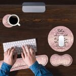 Keyboard Wrist Rest and Mouse Pad Wrist Rest Set with Coasters