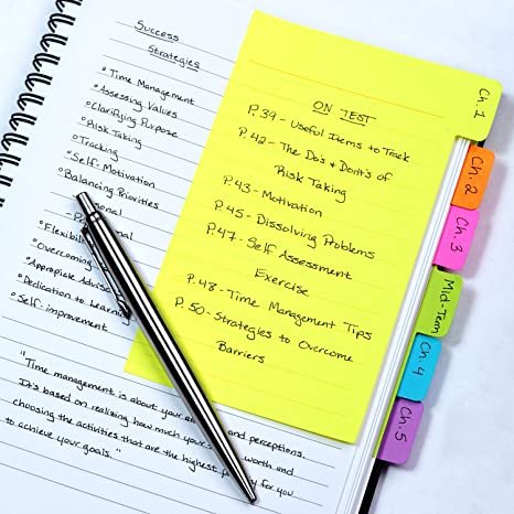 Redi-Tag Divider Sticky Notes,  4 x 6 Inches, Assorted Neon Colors (29500)