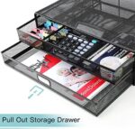 Monitor Stand, Monitor Stand with Drawer, Desktop Computer Stand for PC, Laptop, Printer - HUANUO