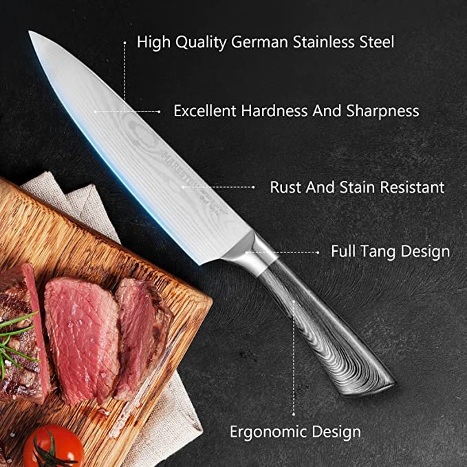 Kitchen Knife Set with Block - 24 pcs Home Essentials High Carbon German Stainless Steel Knives Set