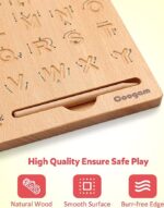 Coogam Wooden Letters Practicing Board, Double-Sided Alphabet Tracing Tool