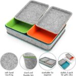Welaxy Lidded drawer organizer bins - makeup stationery organizing 3- pack (Orange + Green + Turquoise)