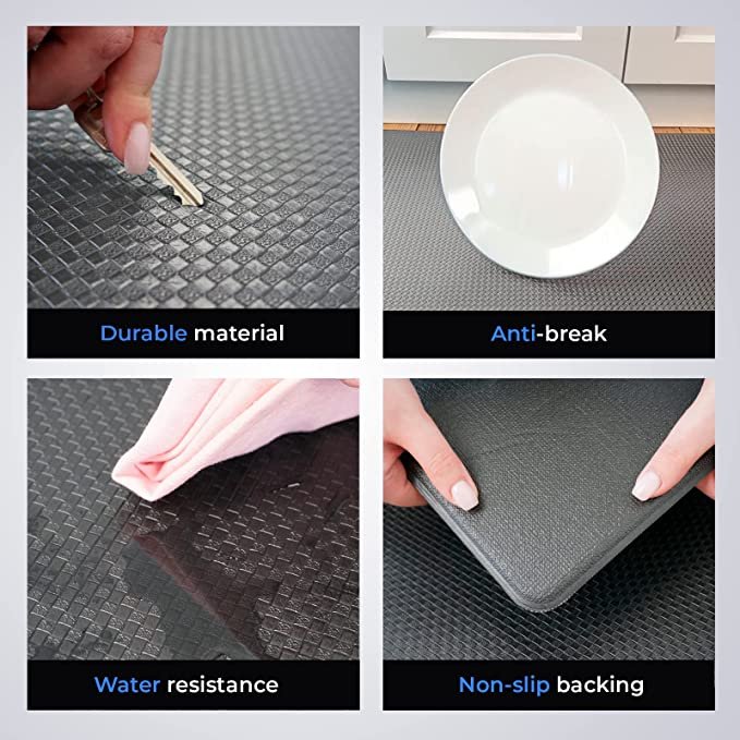 Homergy Anti Fatigue Kitchen Mats for Floor 2 Piece Set