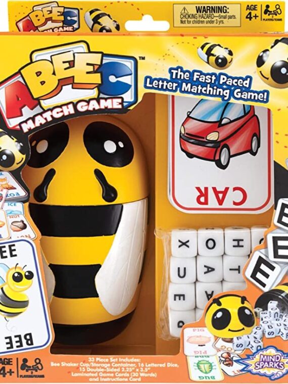 Mind Sparks ABeeC Match Game, Assorted Components, 5" L x 3" W x 1.75" H, 33 Pieces