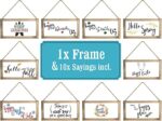 KIBAGA Farmhouse Wall Decor Signs For Christmas With Interchangeable Sayings - Rustic 9X17” Wood Picture Frame with 10 Designs