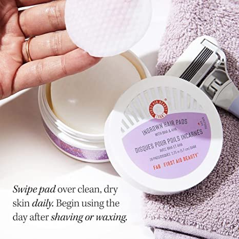 First Aid Beauty Ingrown Hair Pads with BHA & AHA - 28 Pads