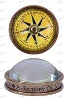 De Cube Brass Compass Desktop paperweight