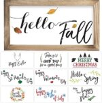 KIBAGA Farmhouse Wall Decor Signs For Christmas With Interchangeable Sayings - Rustic 9X17” Wood Picture Frame with 10 Designs