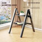 Step Ladder Folding 2 Step Stool Aluminium Anti-Slip