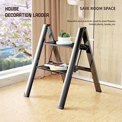 Step Ladder Folding 2 Step Stool Aluminium Anti-Slip