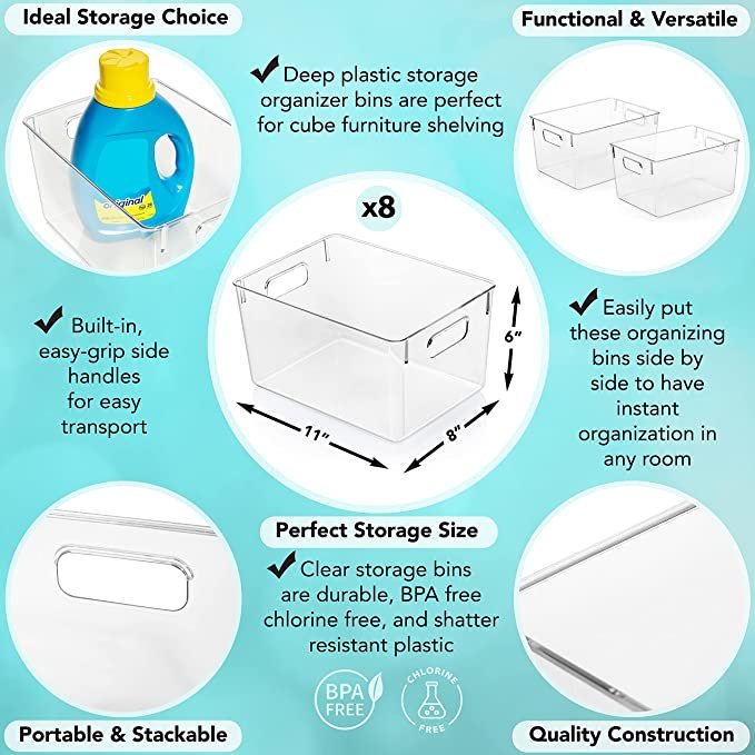 ClearSpace Plastic Storage Bins – Perfect Kitchen Organization or Pantry Storage