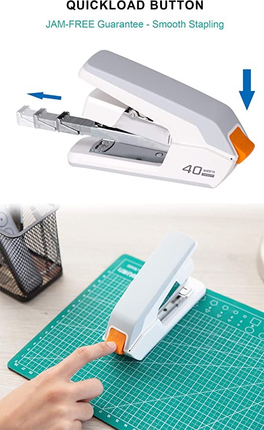 Deli Effortless Desktop Stapler, 40-50 Sheet Capacity