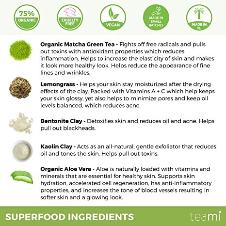 Teami Detox Face Masks Skincare Facial Skin Care Products: Green Tea Detox Mask