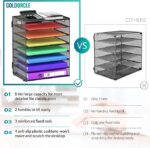 GoldOrcle 8 Tier Paper Letter Tray Organizer with Handles