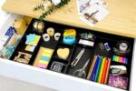 CAXXA 3 Slot Drawer Organizer with 4 Adjustable Dividers (BLACK, 1 PACK)