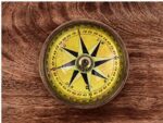 De Cube Brass Compass Desktop paperweight